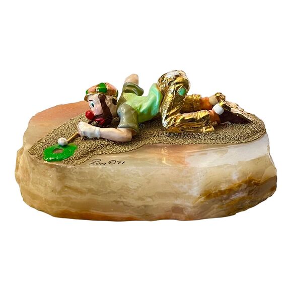 VTG Signed Numbered Ron Lee GOLFING CLOWN FIGURINE Putting Green Limited Edition - Picture 9 of 9